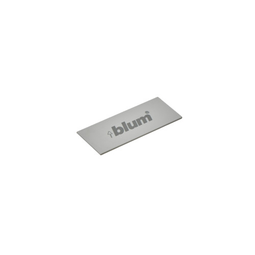 Stalčių šonų TANDEMBOX intivo/antaro dangtelis su Blum logotipu, pilkos spalvos, simetriškas
