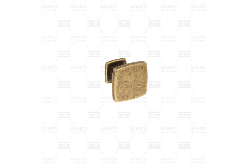 Knob handle, square, zamak,  L-28mm, H-24mm, aged, brown