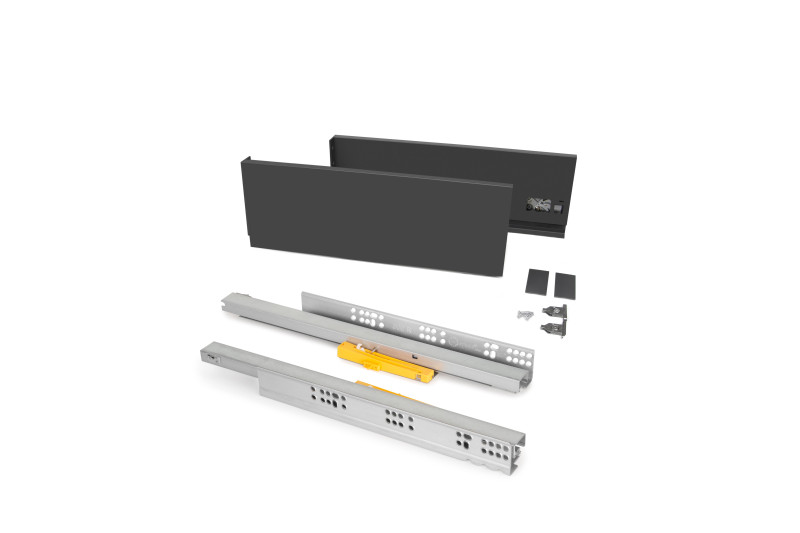 Drawer system H-131 mm, L-350mm,  with soft close grey