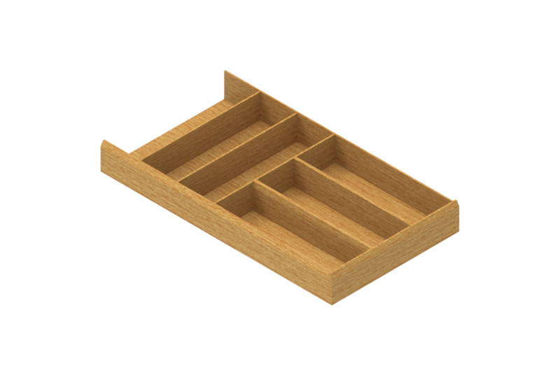 Wooden drawer insert for cutlery (260x472x50) oak wood...