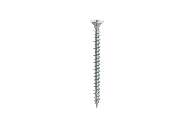 Chipboard screw, 5,0x100/60mm, flat head, PZ, white zinc