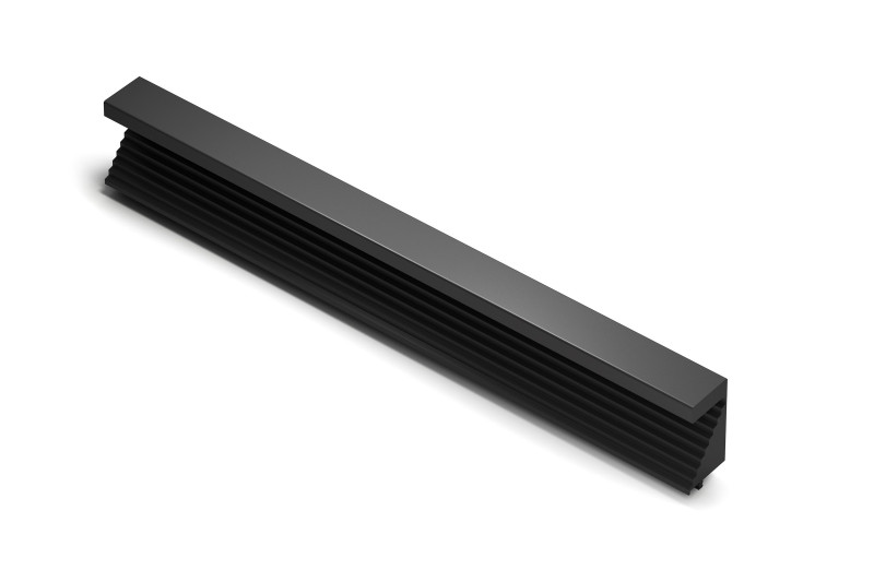 Profilis, horizontalus, L-2.4m, aliuminis, juodas
