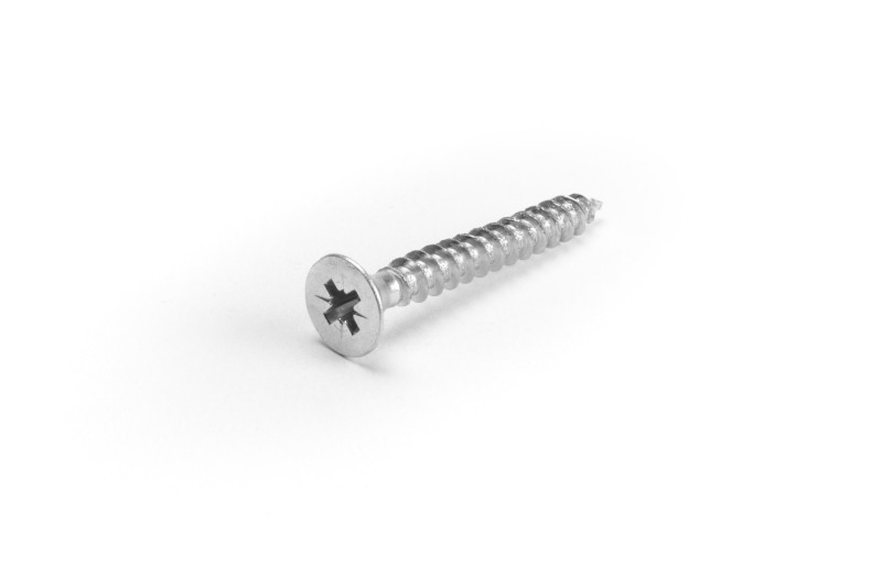 Chipboard screw, 5x40mm, flat head, PZ, white zinc