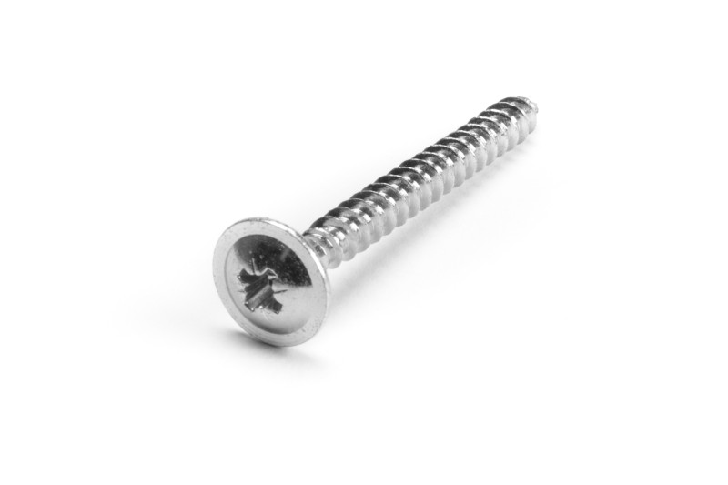 Chipboard screw, 5x50mm, button-washer head, PZ, white zinc