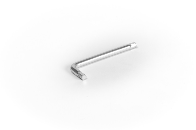 Allen key, L-shape, 4mm, rounded, white zinc