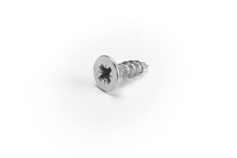 Chipboard screw, 4.5x16mm, flat head, PZ, white zinc