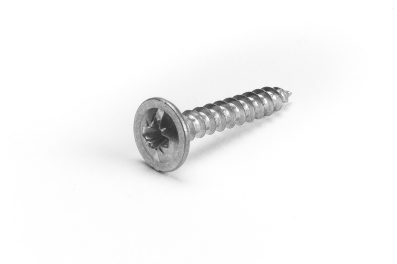 Chipboard screw, 4x25mm, button-washer head, PZ, white zinc