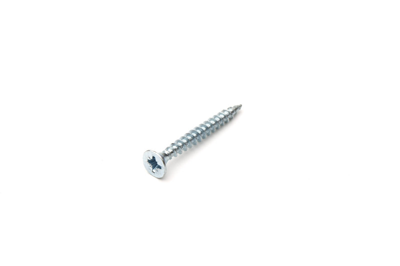 Chipboard screw, 4x35mm, flat head, PZ, white zinc