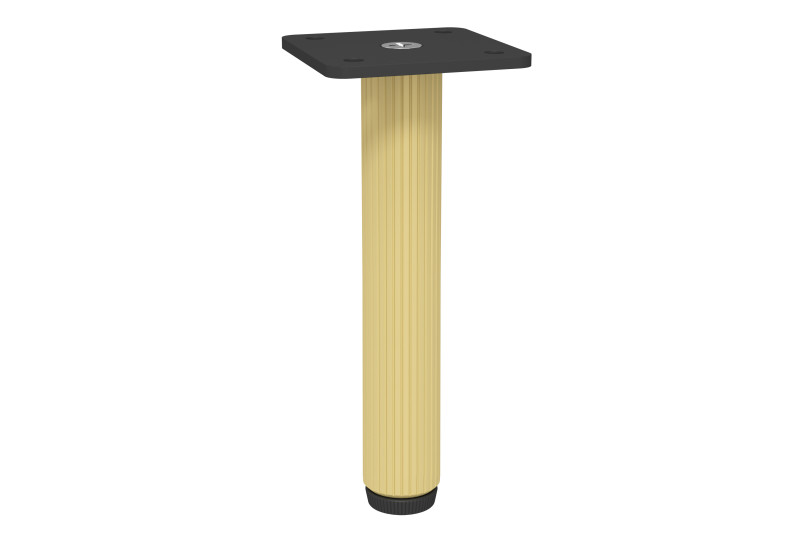 Furniture leg H-150 mm, round, black-gold