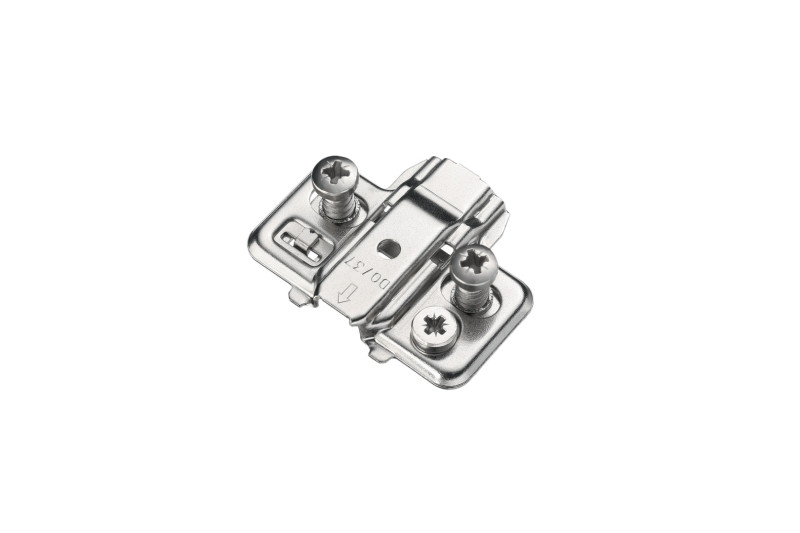 Mounting plate Ø35mm, H-0mm, nickel with Euro...
