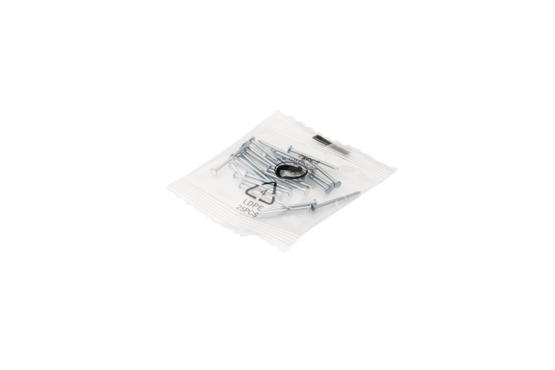 Nail Ø1.2x20mm, white zinc, bag with 25 pcs