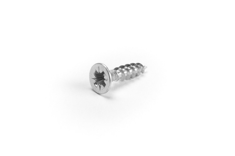 Chipboard screw, 3.5x15mm, flat head, PZ, white zinc