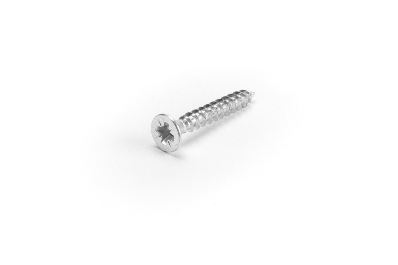 Chipboard screw, 3.5x25mm, flat head, PZ, white zinc