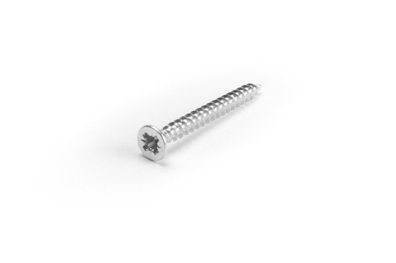Chipboard screw, 3.5x35mm, flat head, PZ, white zinc